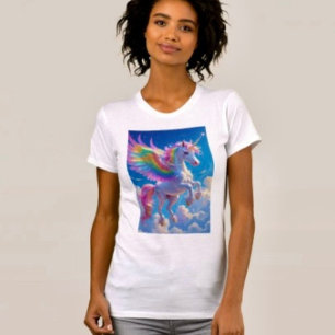 T-shirt Licorne arc-en-ciel aux ailes dansantes 