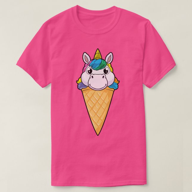 T-shirt Licorne avec cône de glace Glace (Design devant)