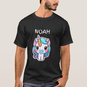 T-shirt Licorne bébé avec tétine bleue personnalisée pour 