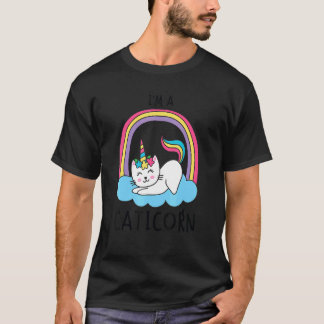 T-shirt Licorne Chat Je suis une fille Caticorne Licorne A