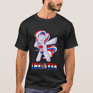 T-shirt Licorne Croate Drapeau Croate Hrvatska Racines Cro