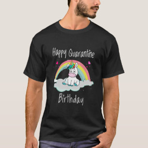 T-shirt Licorne d'anniversaire de quarantaine arc-en-ciel