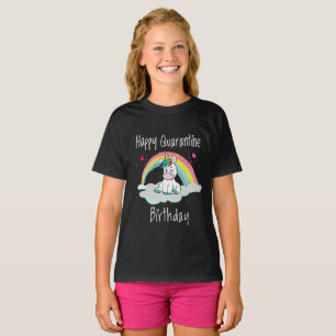 T-shirt Licorne d'anniversaire de quarantaine arc-en-ciel