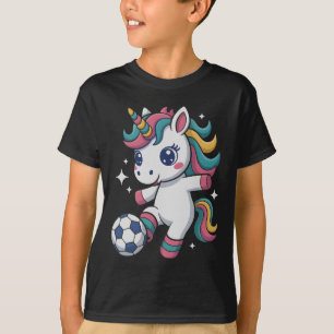 T-shirt Licorne de foot Kawaii, juste une fille qui aime j