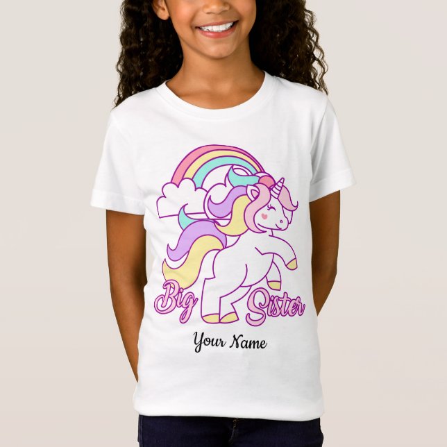 T-Shirt Licorne de grande soeur (Devant)