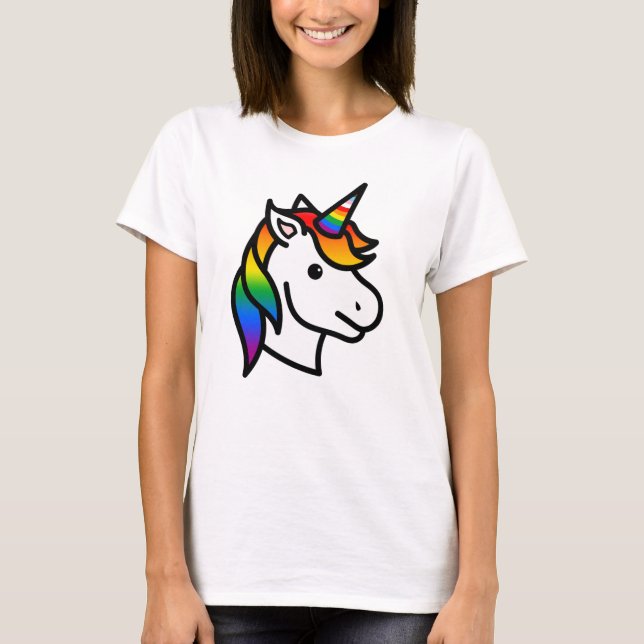 T-shirt Licorne de la fierté de progrès mignonne (Devant)