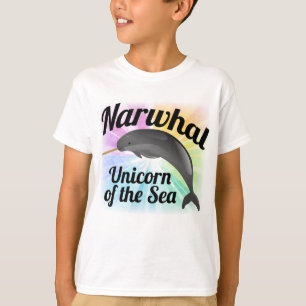 T-shirt Licorne de Narwhal de la mer, arc-en-ciel mignon
