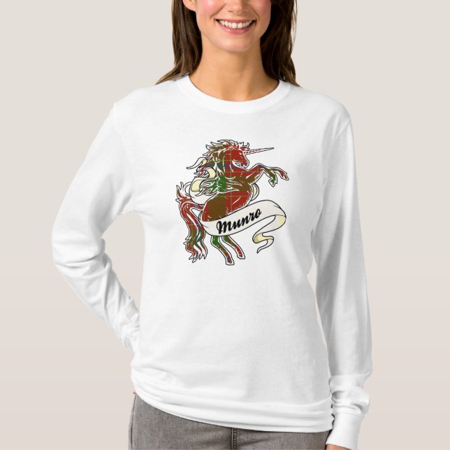 T-shirt Licorne de tartan de Munro (Devant)