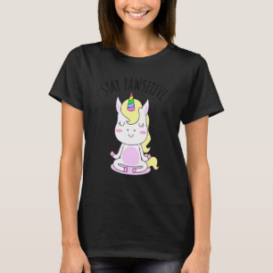 T-shirt Licorne de yoga équestre Stay Pawsitive Cheval