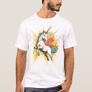 T-shirt Licorne d'explosion de bande dessinée (1)