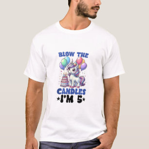 T-shirt Licorne Enfants 5ème Fête d'anniversaire G