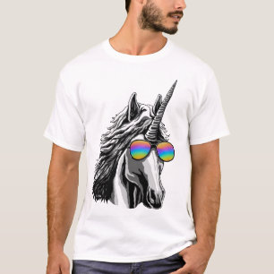 T-shirt Licorne fraîche avec des lunettes de soleil