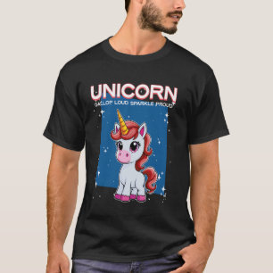 T-shirt Licorne Galop Étincelle Bruyant Fière Licorne