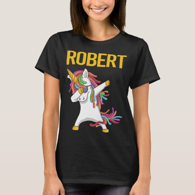 T-shirt Licorne Heureuse - Nom Robert (Devant)