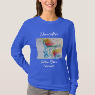 T-shirt Licorne Licornes Arc-en-ciel Suivez Vos Rêves Fill