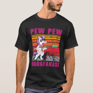 T-shirt Licorne Pew Pew Madafakas Licorne Vintage