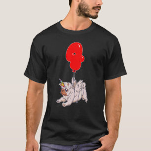 T-shirt Licorne Pug Mignonne 4ème Anniversaire Fête de B
