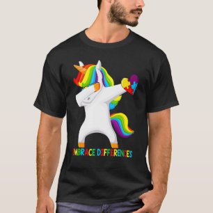 T-shirt Licorne qui Dab Puzzle Accepter les Différences Au