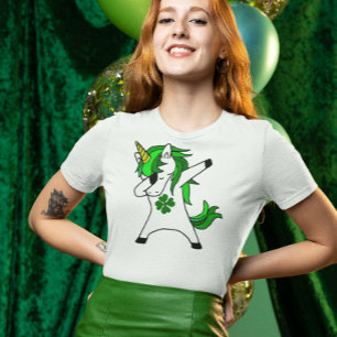 T-shirt Licorne qui dabbe jour de la Saint-Patrick vert Sh