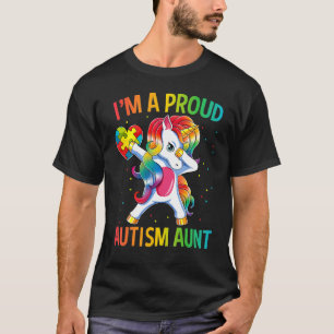 T-shirt Licorne qui Dabbing Fière Tante Autisme Sensibilis