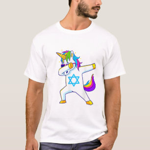 T-shirt Licorne qui fait dabber Hanukkah Juive dansant Cha