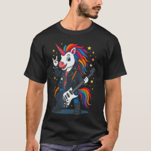 T-shirt Licorne Rockn Roll Rockstar Licorne Groupe de Musi