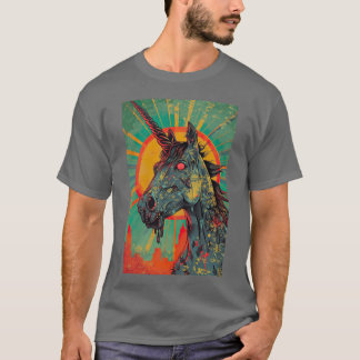 T-shirt Licorne Zombie Zombicorne vintage