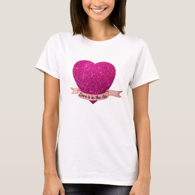 T - Shirt Liebe ist in Air Pink Heart (Vorderseite)