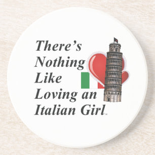 T-SHIRT Liebe-Italiener Sandstein Untersetzer