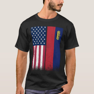 T-shirt Liechtenstein  Liechtensteinois Drapeaux Américain