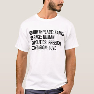 T-shirt Lieu de naissance de la race de la terre Politique