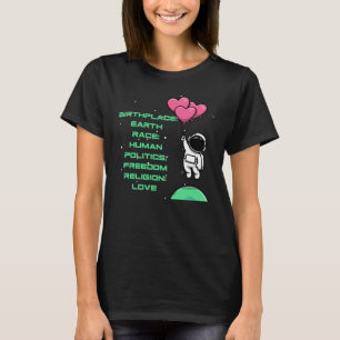 T-shirt Lieu de naissance Terre Race Politique humaine Lib