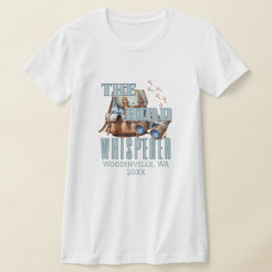 T-shirt Lieu d'observation personnalisé des oiseaux Nom de