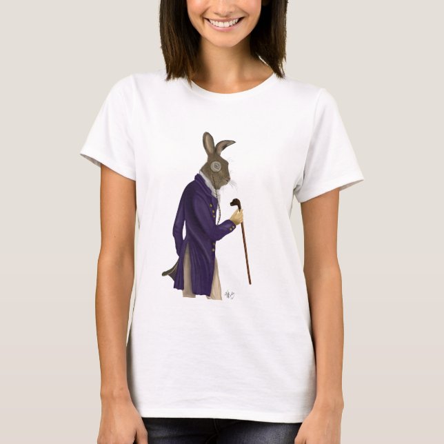T-shirt Lièvre en Manteau Violet 2 (Devant)