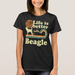 T-shirt Life Better Beagle Vintage Chien papa