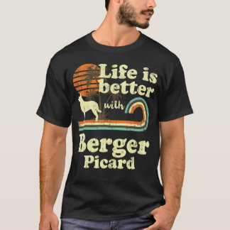 T-shirt Life Better Berger Picard Chien Vintage Maman Papa
