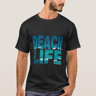 T-shirt LIFE DE PLAGE Typographie audacieuse Ocean Wave De