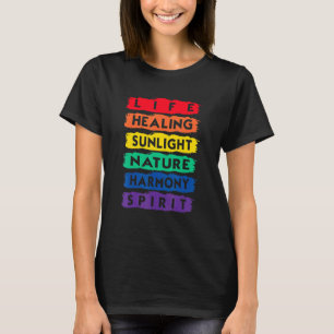 T-shirt Life Healing Nature Harmoney Spirit Lgbtq Drapeau