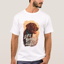 Life Is Better With Dogs – Retro Dog Lover Typogra