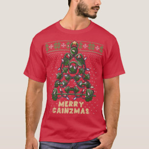 T-shirt Liftma Tree Kettlebell Gym Ugly Christmas Swea