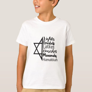 T-shirt Light Dreidel Latke Kanish Menorah Hanoukka