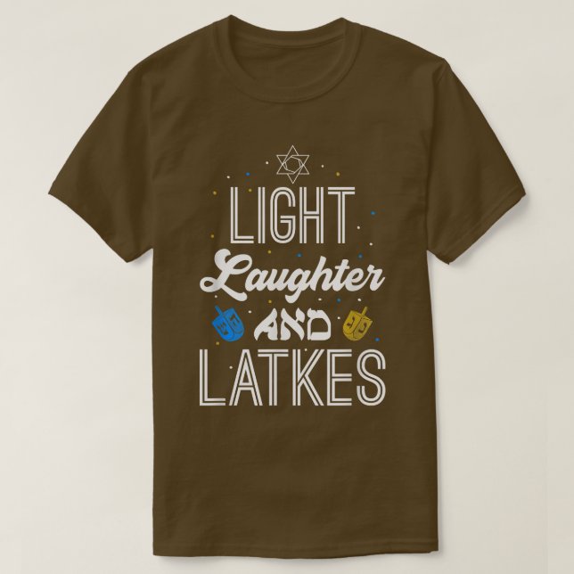 T-shirt Light Laughter Latkes Hanukkah Jewish Festival Men (Design devant)