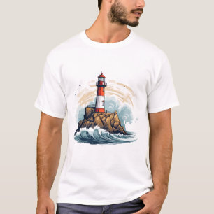 T-shirt Lighthouse Seacoast Beauté Nature Ocean Discovery