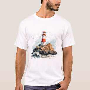 T-shirt Lighthouse Seacoast Beauté Nature Ocean Discovery