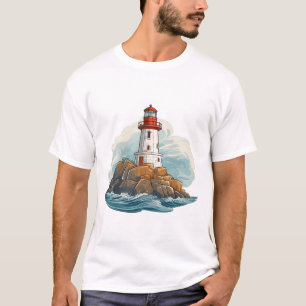 T-shirt Lighthouse Seacoast Beauté Nature Ocean Discovery