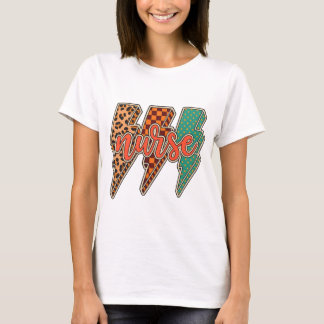 T-shirt Lightning bolt nurse|fall nurse png|checkered nurs