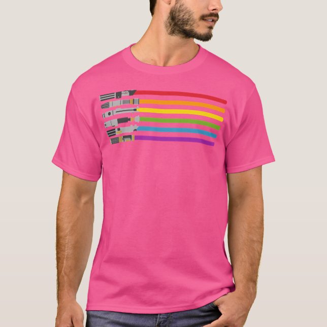 T-shirt Lightsaber Rainbow (Devant)