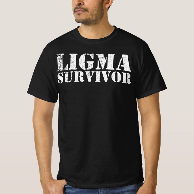 T-shirt Ligma Survivor - Dank Meme Red Box Logo (Devant)