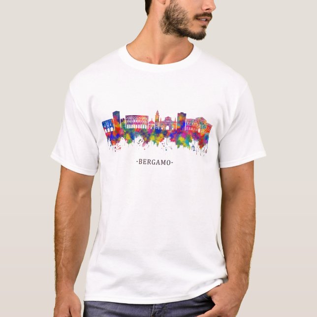 T-shirt Ligne aérienne Bergamo Italie (Devant)