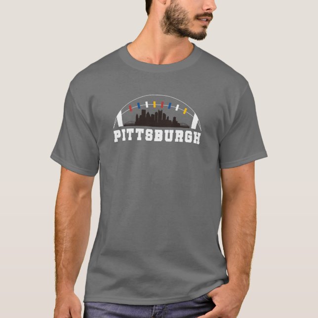 T-shirt Ligne aérienne de football de Pittsburgh (Devant)
